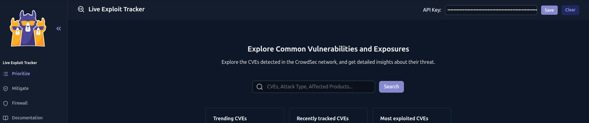 Live Exploit Tracker API Key Configuration
