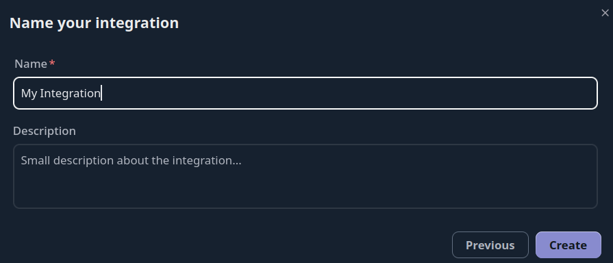 Generic Firewall Integration Creation Screen